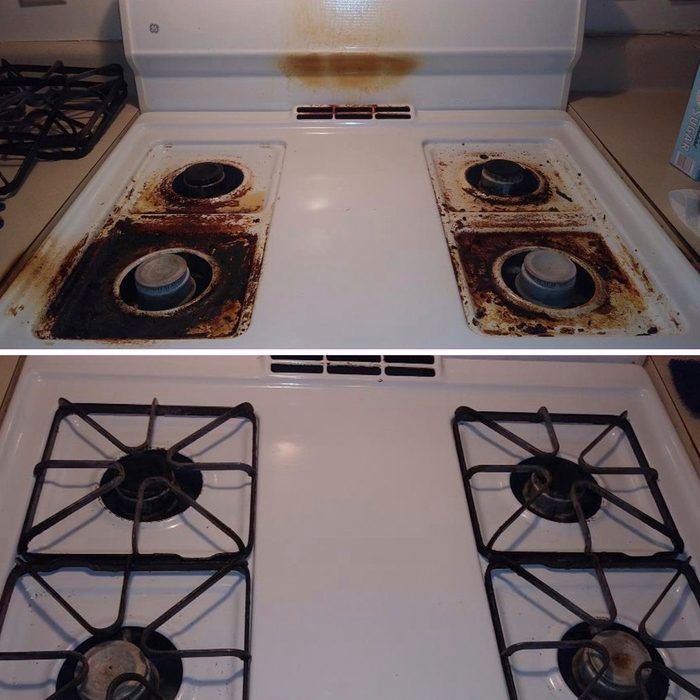 Stove deep clean before and after